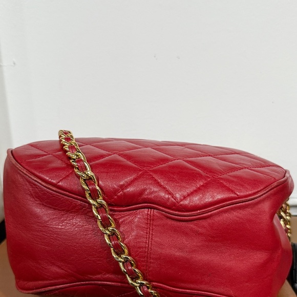 Giani Bernini Red Quilted Leather Shoulder Bag Vintage - Picture 3 of 6